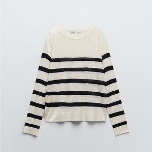 Zara stopped blue and white top!